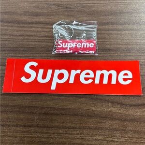 Supreme Silicone Red keychain New + Supreme Red Box Logo